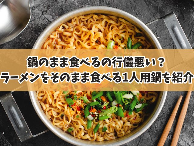 鍋のまま食べるの行儀悪い？ラーメンをそのまま食べる1人用鍋を紹介